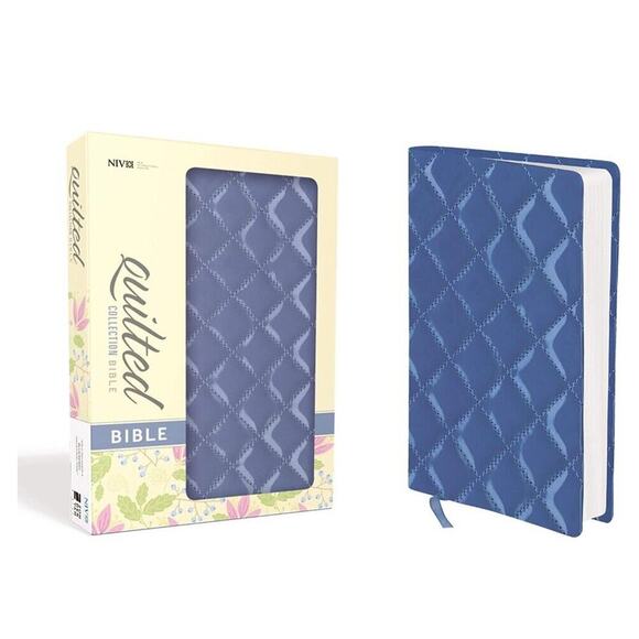 NIV QUILTED COLLECTION BIBLE,l IMITATION LEATHER BLUE By Zondervan Brand New - Picture 1 of 2